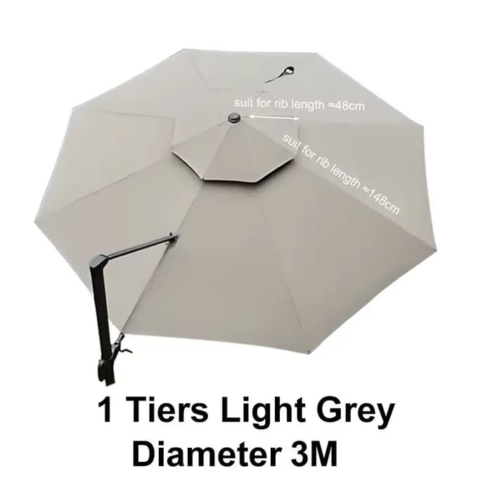 Tissu de rechange 3M/3.5M pour parasol romain, housse de parasol d'extérieur imperméable pour l'été,