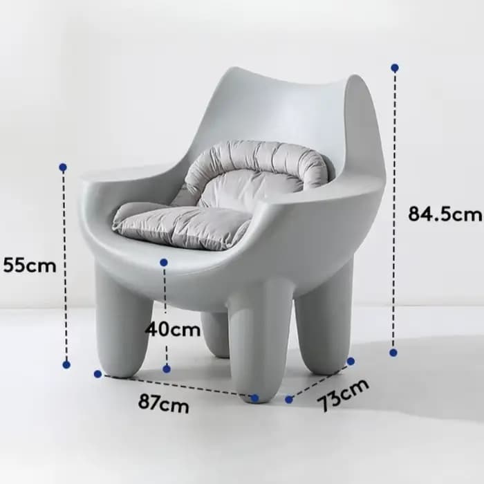 Canapé en plastique, chaises de salon modernes, intérieur esthétique, fauteuil à dossier individuel,