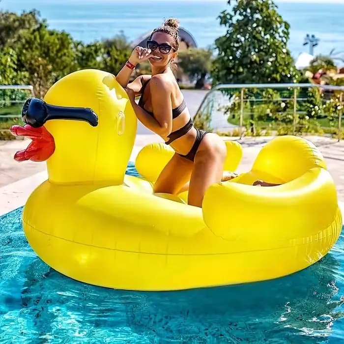 Lit flottant épais pour piscine, matelas pneumatique, canard géant, chaise longue gonflable, adaptée