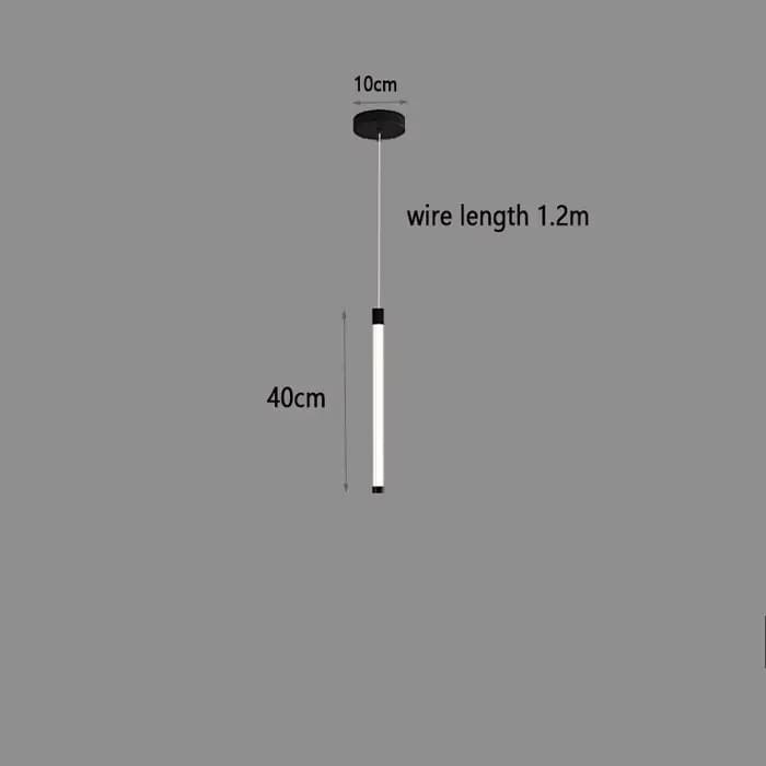 Lampe à suspension verticale minimaliste chambre salon Suspension mince suspension