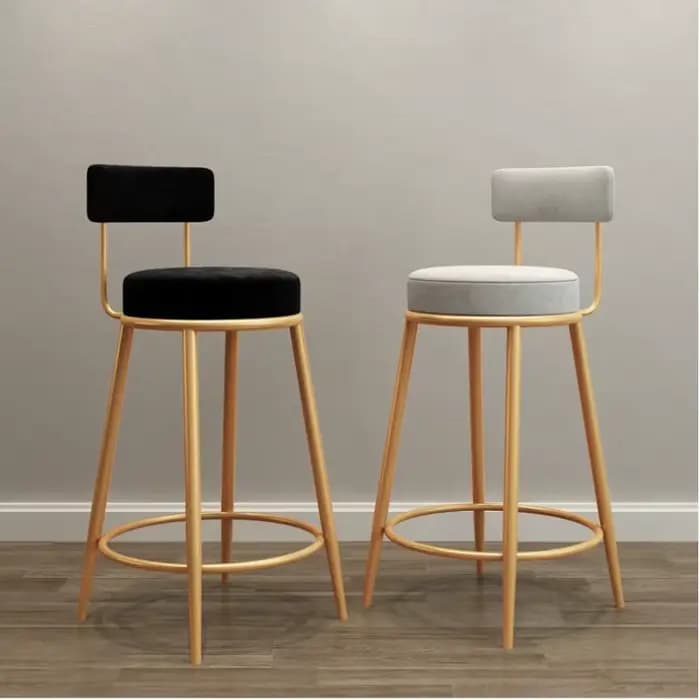 Chaises de bar nordiques tabourets hauts d'art en fer moderne dossier de cuisine tabourets de bar ca
