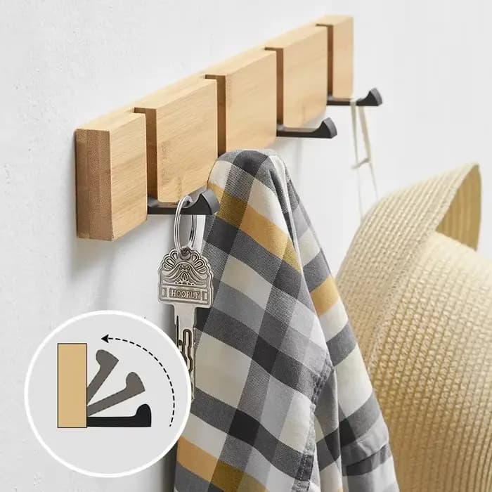 Crochet invisible en bois, créatif, en aluminium, blanc, noir, mural, porte-manteau, porte-serviette