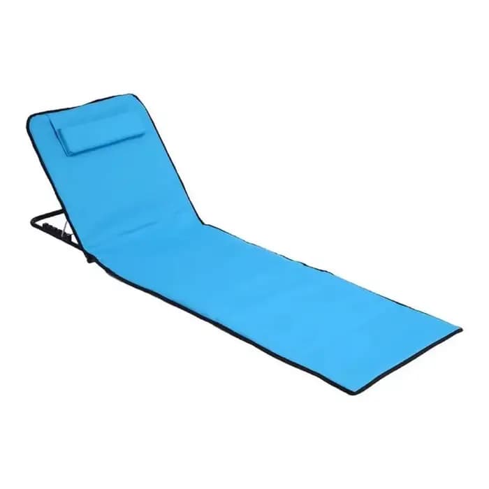 Chaise longue de plage pliable avec fonction inclinable et poignée, chaise longue pliante avec appui