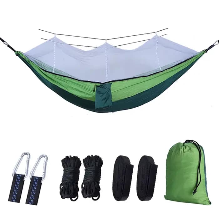 Hamac de Camping en plein air Portable léger avec moustiquaire, tissu Parachute haute résistance, li