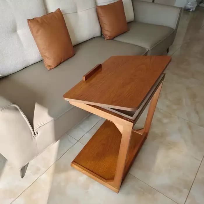 Table d'appoint Portable rabattable en bois massif, salon, chevet, canapé, bureau d'ordinateur, peti