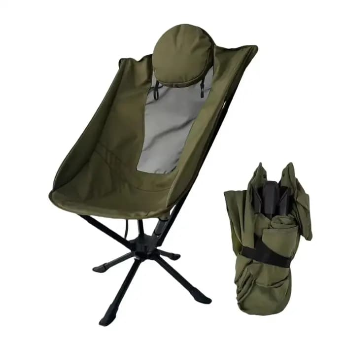 Chaise pivotante, chaise pliante portable d'extérieur, chaise de camping pivotante en aluminium est