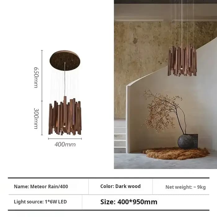Plafonnier en bois pour restaurant, lustre de plafond, décor de chambre, lampe frontale, éclairage j