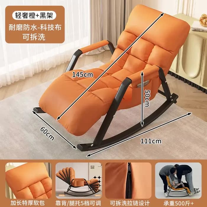 Fauteuil individuel sans structure pliable moderne orange pour balcon, chaise à bascule, Poltronas P