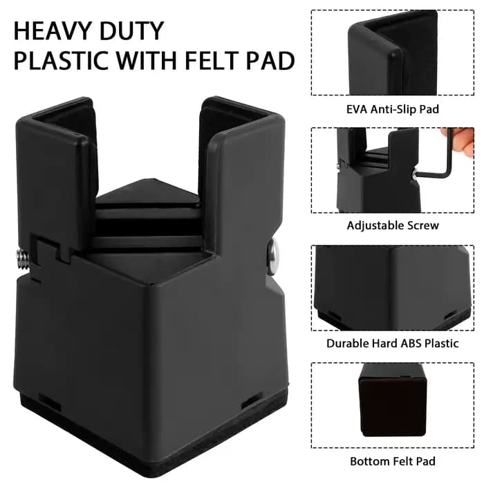 4/8 pièces réglable chaise Riser vis pince 5/10cm hauteur robuste canapé Tables lit meubles Risers b