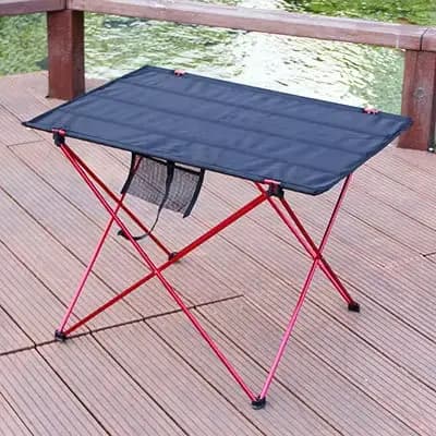 Table de plage pliante en alliage d'aluminium, table de pique-nique portable, maille décontractée, e