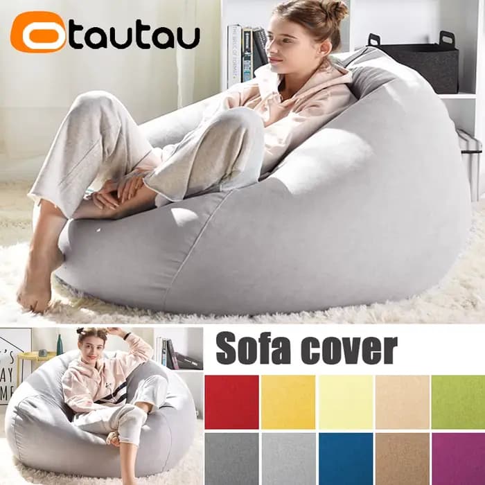 OTAUTAU épais imperméable coton pouf couverture sans remplissage extérieur Pouf chaise pouf bouffée