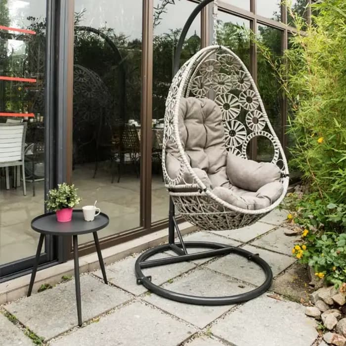 Mobilier d'extérieur de jardin moderne, chaise pivotante de Patio, chaise à œufs suspendue, vente d'