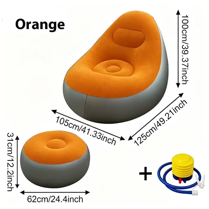Fauteuil gonflable rapide et facile à gonfler avec repose-pieds, canapé gonflable floqué portable av