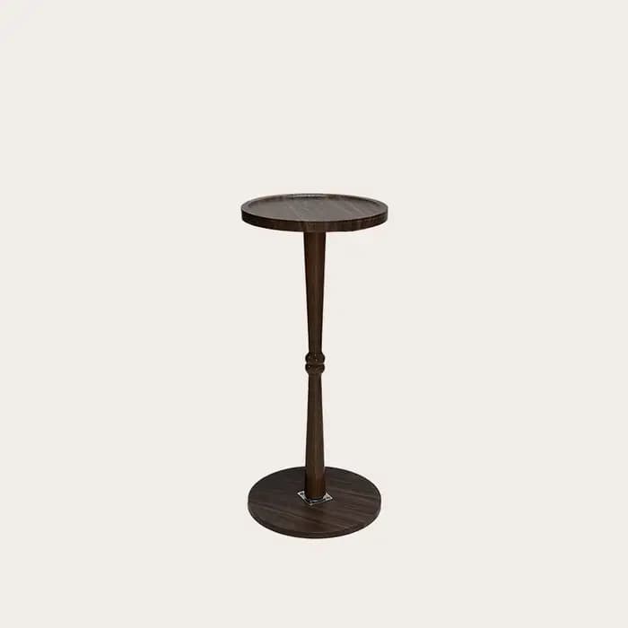 Petite table d'appoint pour salon, table ronde à coins arrondis marron pour petits espaces, table ba