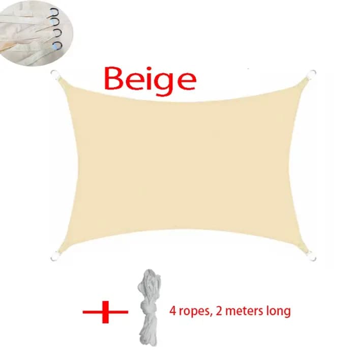 Voile d'ombrage rectangulaire imperméable pour extérieur, jardin, terrasse, voiture, piscine - Prote