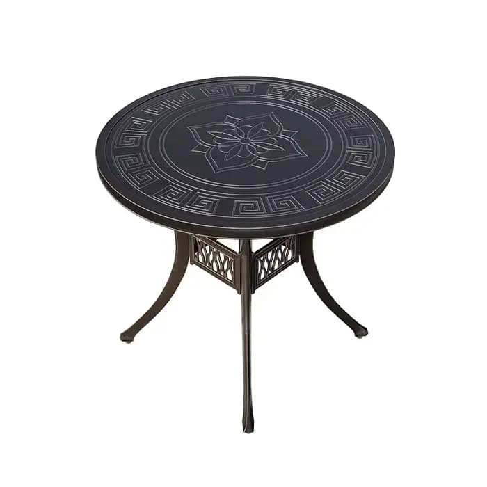 2025 plus récent Table extérieure ronde Patio Table à manger meubles en métal en fonte d'aluminium T