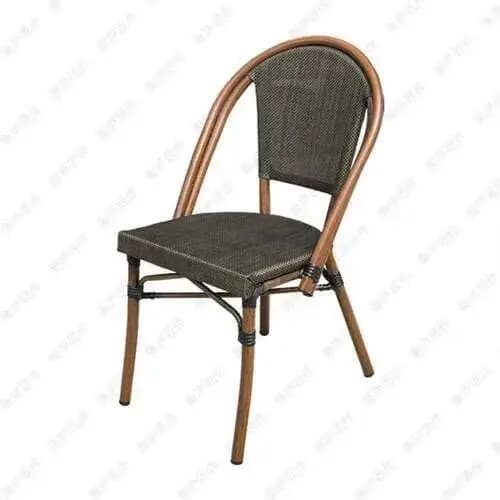 Chaises de salle à manger en rotin de jardin extérieur, chaises de salle à manger en bois de jeu, mo