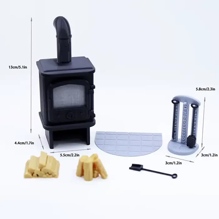 Mini poêle à cheminée pour maison de poupée, modèle de cheminée, décoration de salon, accessoires de