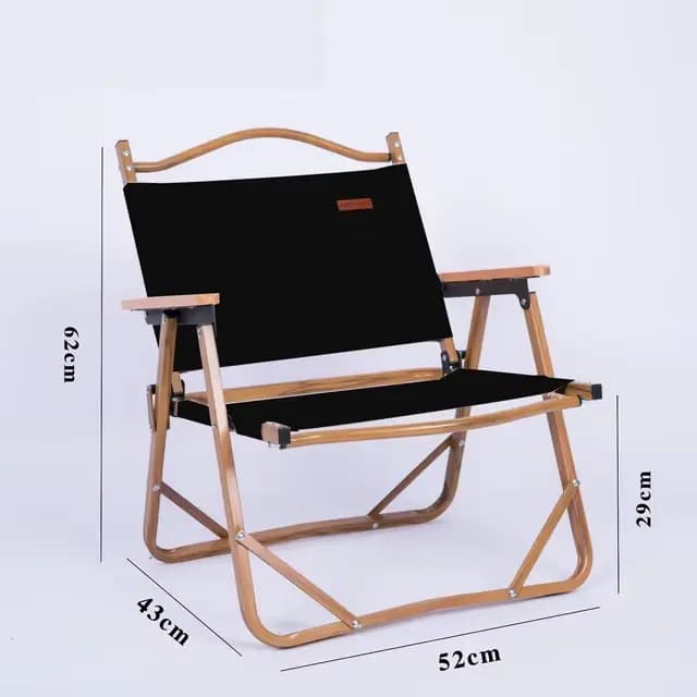 Chaise longue d'extérieur portable et pliante, mains courantes en bois, chaise de pique-nique, chais