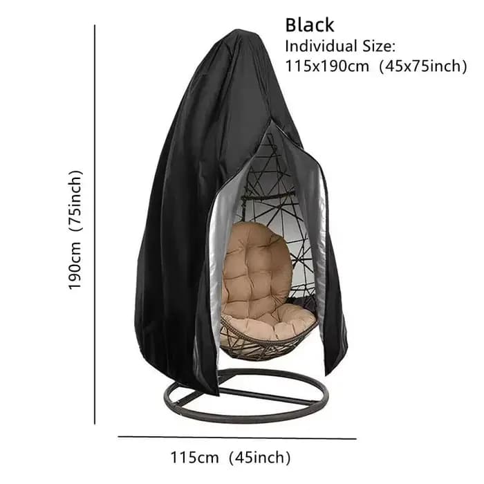 Confrontal Swing-Juste anti-poussière pour chaise à œufs avec fermeture éclair, protection solaire a