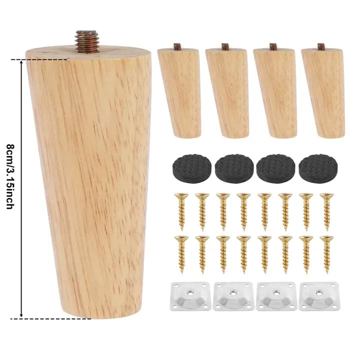 4 pièces pieds de meubles pieds de meubles en bois massif pieds de Table obliques/droits pieds de ch