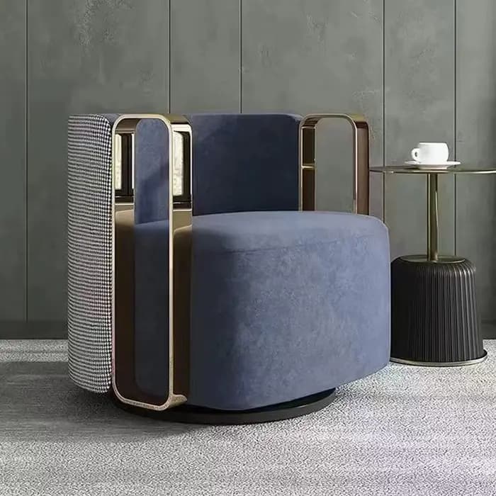 Luxe Relax cuir loisirs Accent chaise meubles de salon en métal pivotant loisirs moderne tissu faute