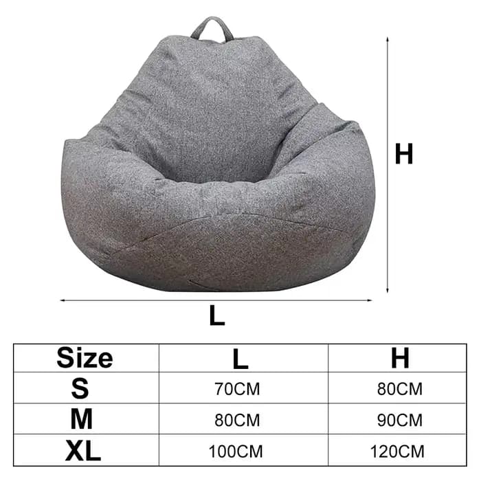 OTAUTAU grand pouf chaise housse de canapé sans remplissage paresseux siège d'angle pouf canapé a un