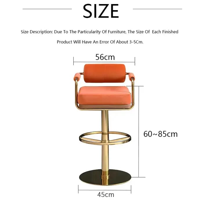Tabourets de Bar de luxe modernes avec dossier et tabouret de Bar pivotant de comptoir de Base dorée
