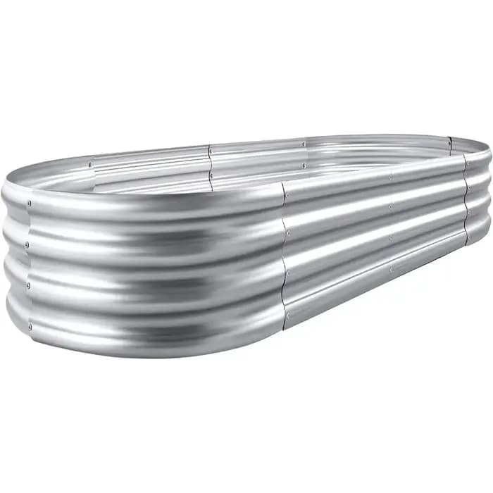 Stock Design classique grand 4x2x1ft Kit de lit de jardin surélevé galvanisé boîte de jardinière ova