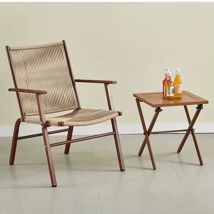 Combinaison table et chaise d'extérieur pour balcon, cour, jardin, terrasse, chaise de loisirs plian