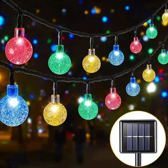 5M/6.5M étanche solaire bulle boule lumière chaîne lumières extérieure boule de cristal chaîne lumiè