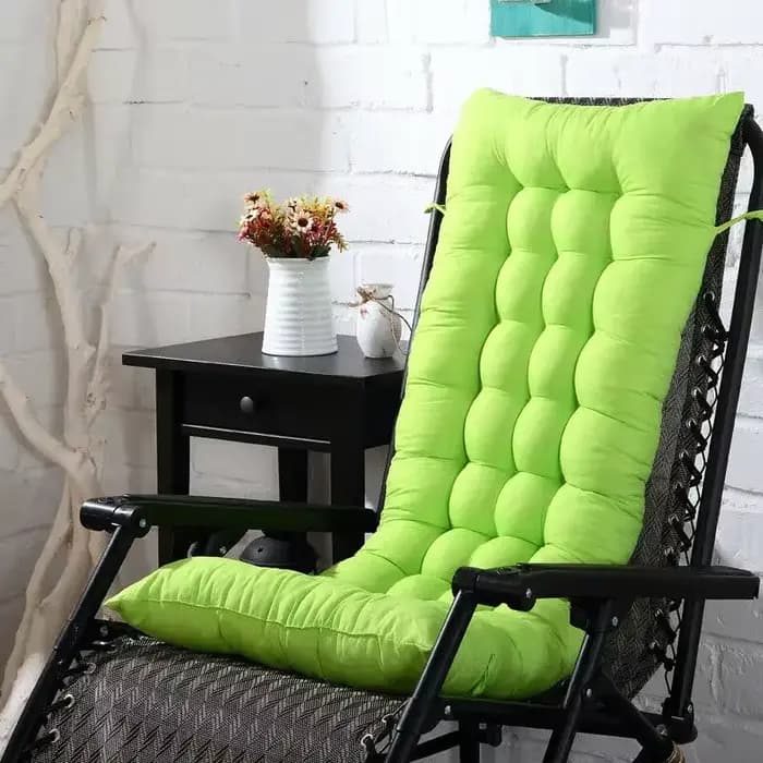 Chaise longue à bascule de jardin extérieur 110cm x 40cm, coussin de siège à dossier haut, coussin d
