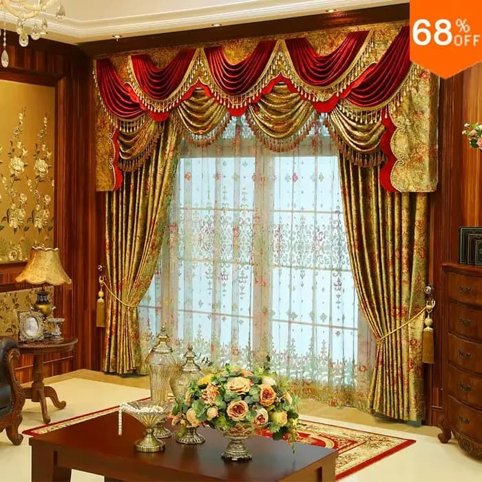 Rideau de luxe pour fenêtre, magnifique draperie Wow Tenda Finestra Valance pour salon, draperie Rir