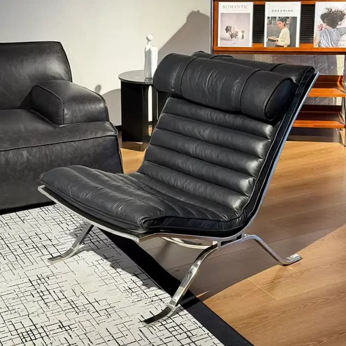 Fauteuil individuel de salon, style minimaliste et luxe discret, design haut de gamme, fauteuil de d
