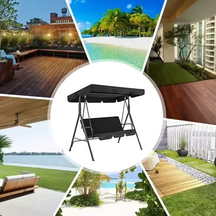 1 ensemble multicolore extérieur balançoire chaise auvent jardin étanche balançoire auvent toit couv