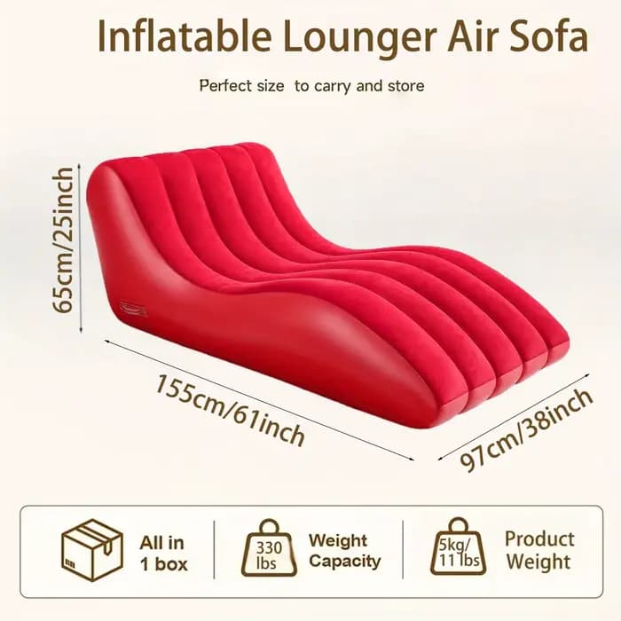 Chaise longue gonflable de plage, canapé gonflable pour salon, chambre à coucher, voyage en extérieu