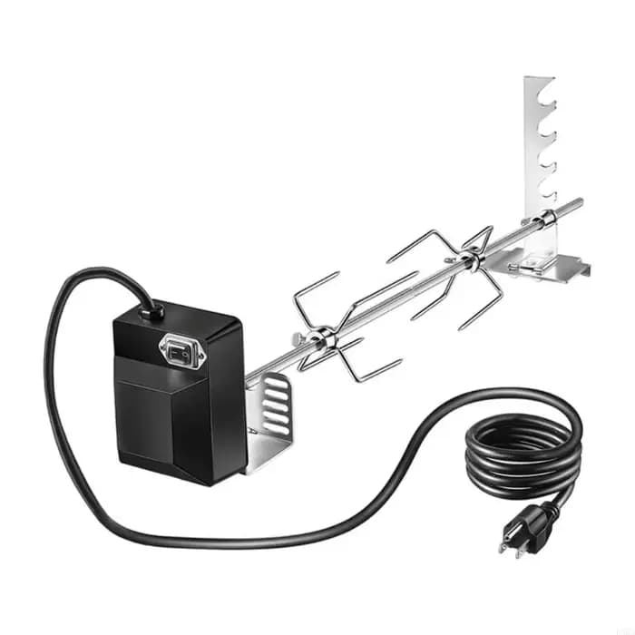 Ensemble rôtissoire universel adapté aux grils électriques à gaz, comprend des supports fourchettes