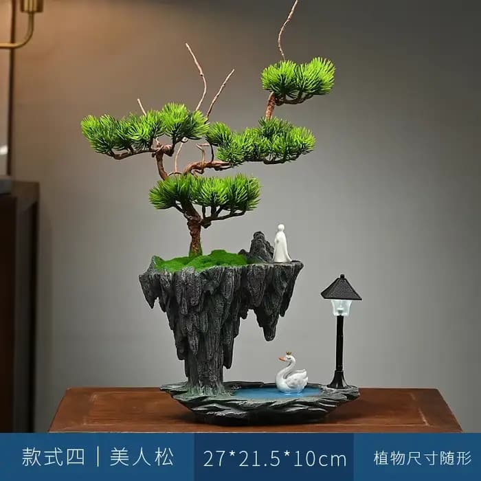 Simulation de plante verte Sky City, bonsaï enrichi, décoration de bienvenue, décoration de salon, d