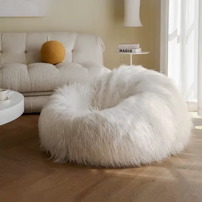 Sièges design doux sacs de haricots énorme poilu mignon chaise de détente paresseux chambre canapé b
