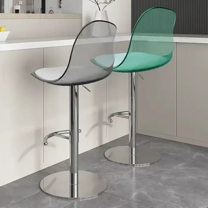 Chaises de Bar pivotantes nordiques rose Transparent barbier métal blanc chaises de Bar cuisine gran