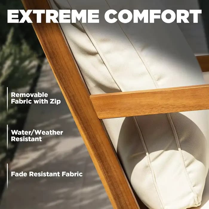 Chaises à bascule design robuste capacité 400lbs ensemble de bistro de patio en bois 3 pièces extéri