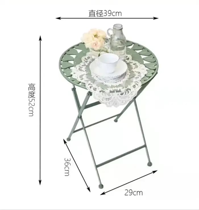 Table à thé évidée en fer pour balcon de cour, table d'angle pour chambre à coucher, bureau de café