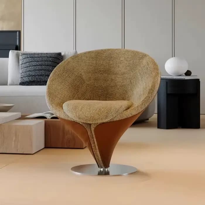 Fauteuil de salon pivotant minimaliste italien