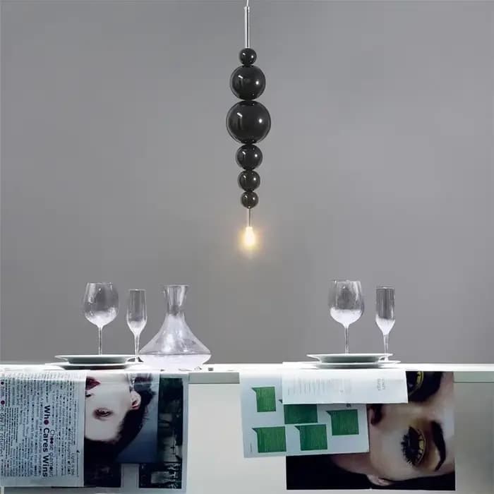 Lustre de Luxe Noir en Forme de Larmes de Lune, pour Plafond, Restaurant, Grande Table à Manger