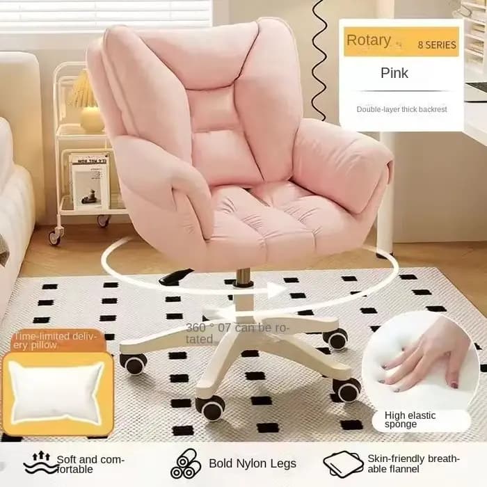 Chaise d'ordinateur à usage domestique, confortable, pour chambre de fille, dortoir, étudiants, bureau, dossier sédentaire, chaise pivotante pour la maison