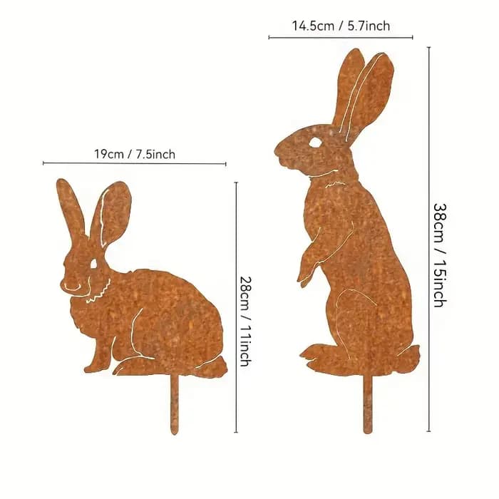 Décoration de jardin en forme de lapin en métal