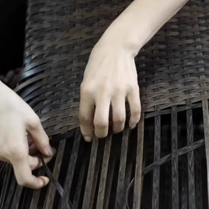 Chaise pliante d'extérieur en rotin