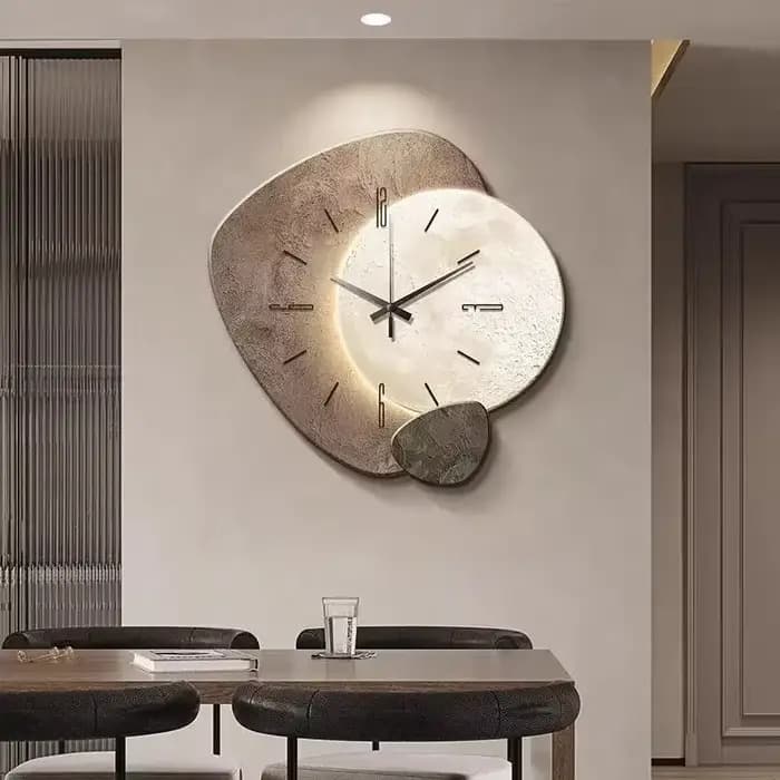 Horloge murale moderne pour salon, grande horloge élégante pour salon, design lumineux, mécanisme silencieux, décoration nordique pour chambre à coucher