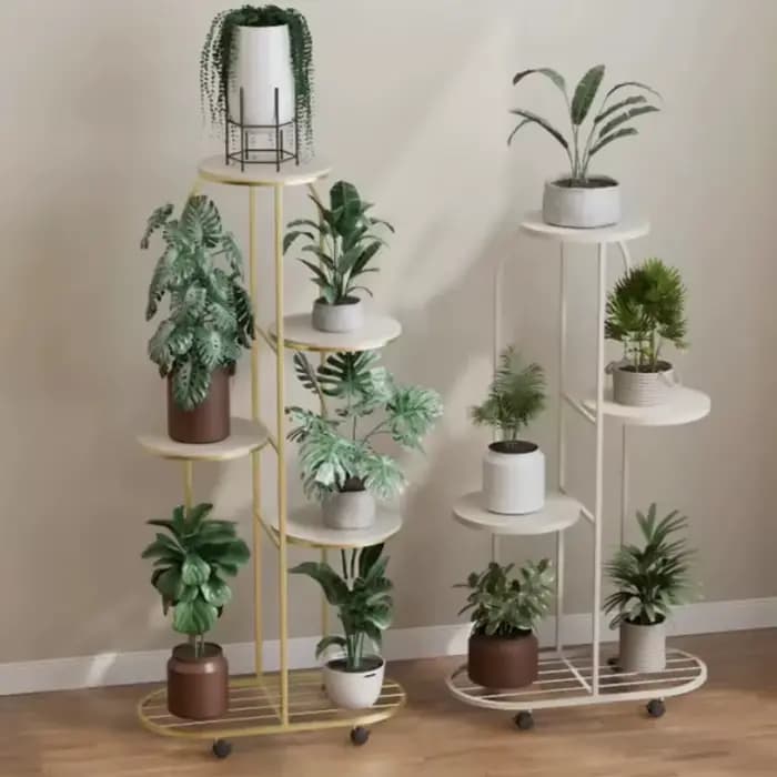 Étagère à plantes en métal en forme d'arbre pour véranda