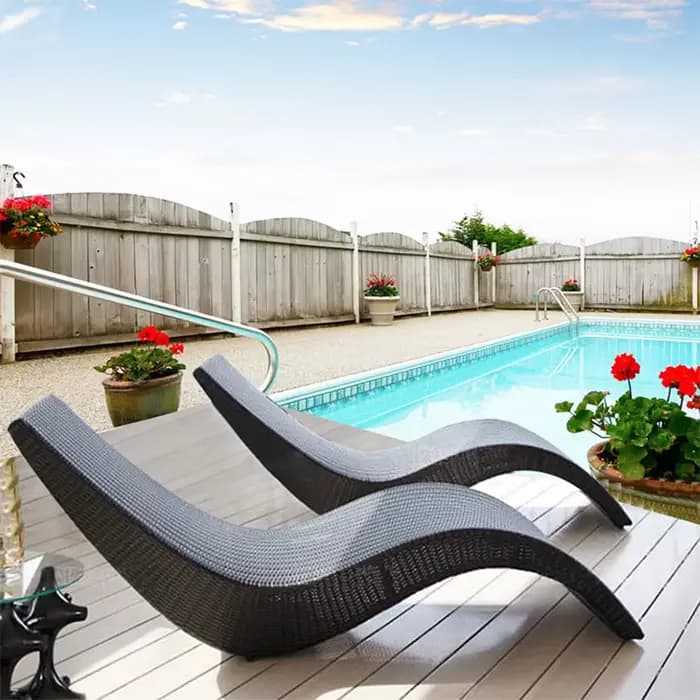 Chaise pliante d'extérieur en rotin